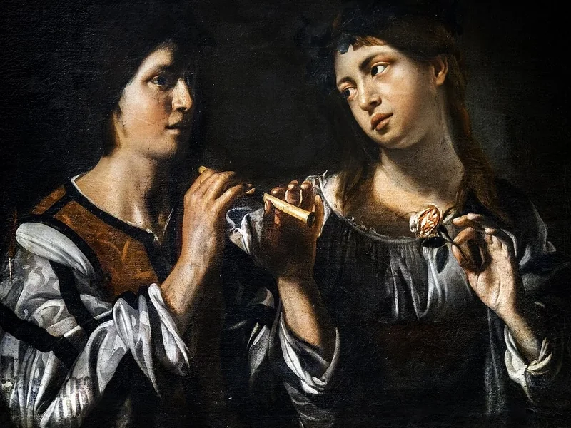 1590-Nicolas Tournier - Il flauto e la rosa - Museo delle Americhe, Auch